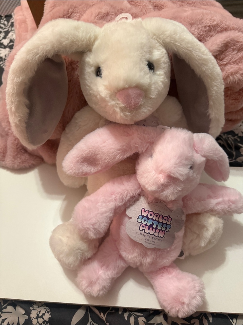 World’s softest Plush set - Pink and Cream Soft Stuffed Animals